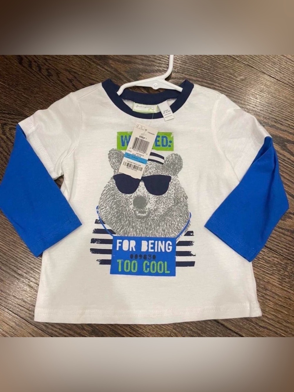 Boys First Impressions ‘wanted for being too cool' Long sleeve shirt 24 months